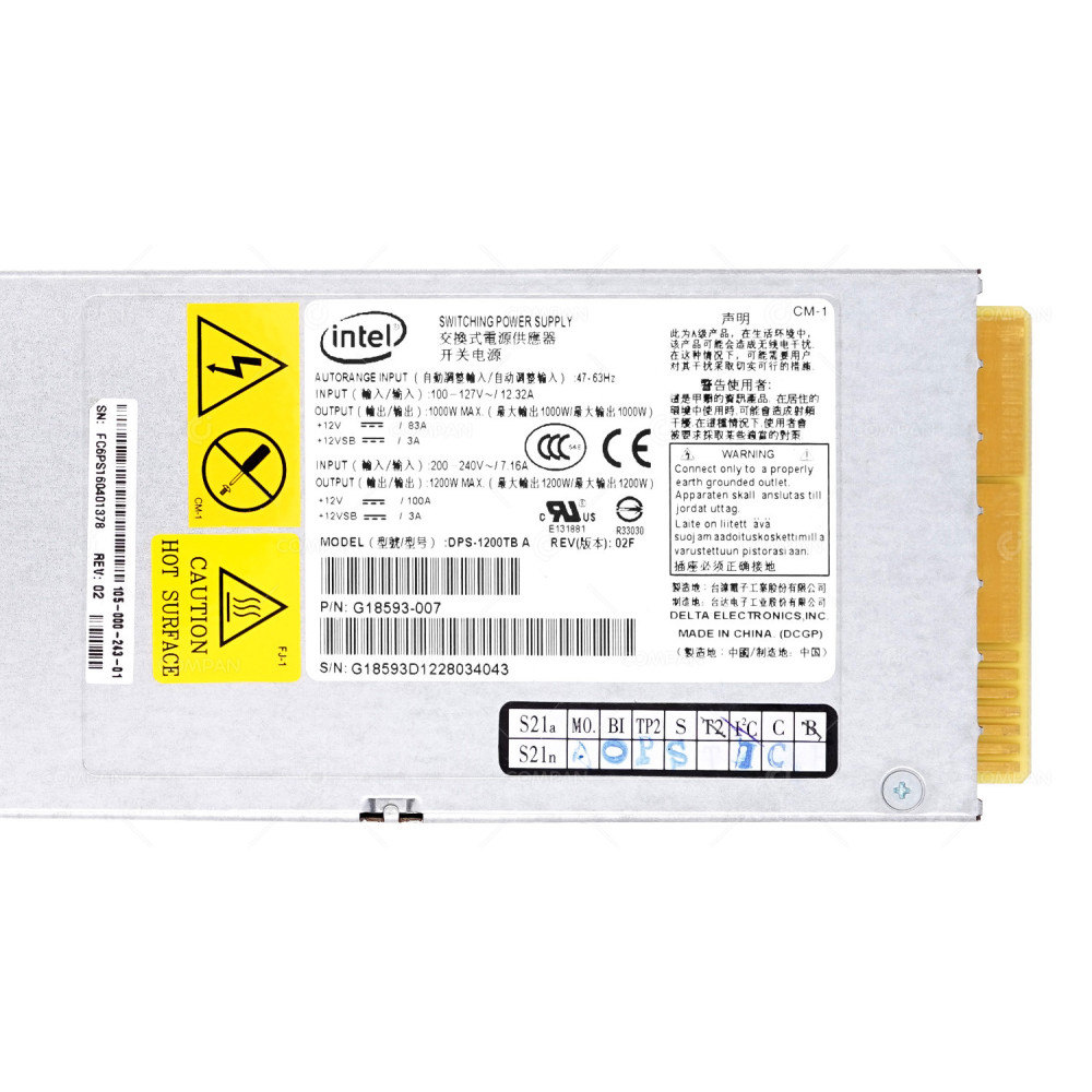 105-000-243-01  EMC 1200W SWITCHING POWER SUPPLY FOR 100-400-028-01